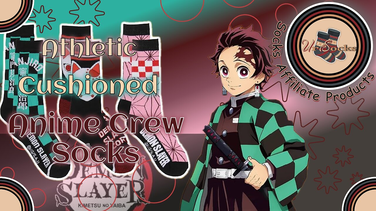 Demon Slayer Crew Socks 3 Pairs 🧦 Tanjiro & Nezuko Anime Performance Cushioned