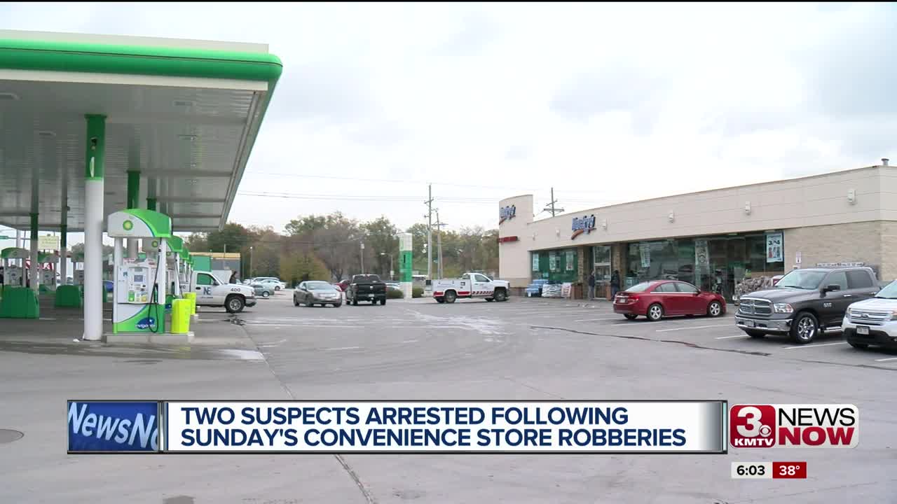 Two suspects arrested in connection with weekend robberies
