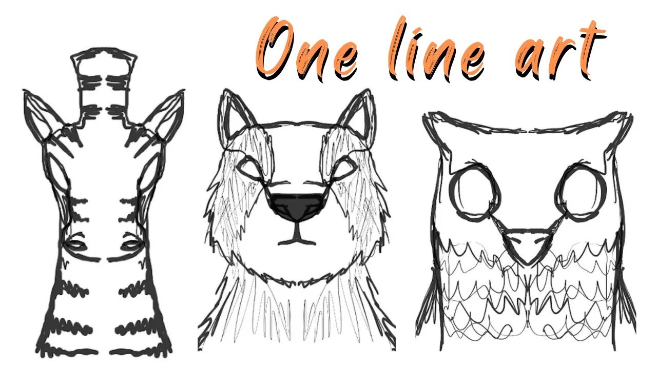 DESENHANDO ANIMAIS COM UM TRAÇO | ONE LINE ART CHALLENGE