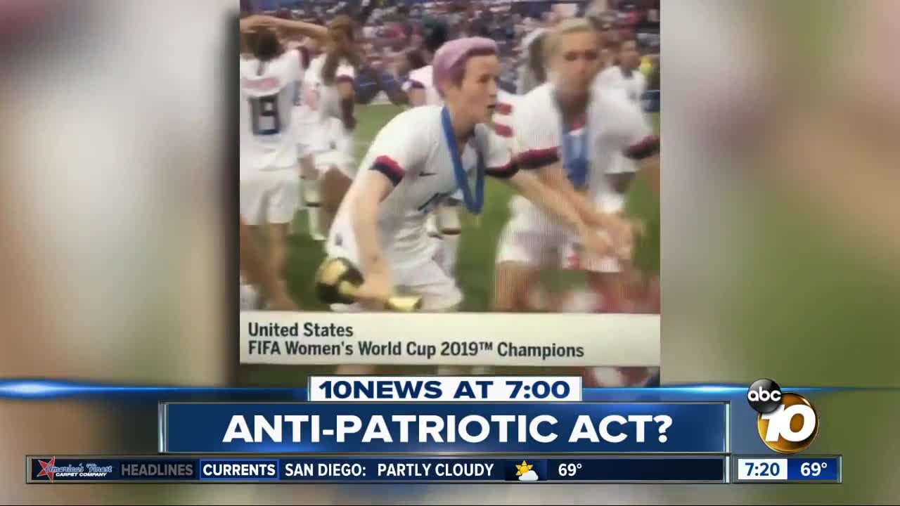 Rapinoe stomped on the American Flag?