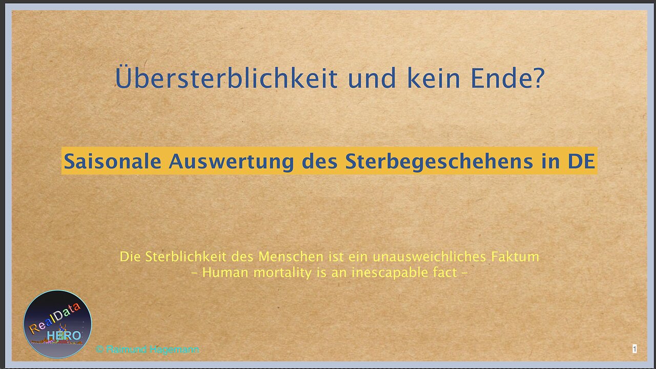 " ÜBERSTERBLICHKEIT UND KEIN ENDE !!! " - Raimund Hagemann