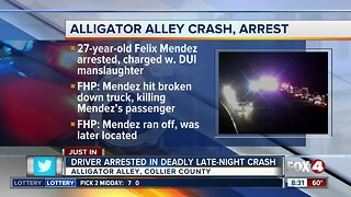 DUI arrest made in fatal Alligator Alley crash overnight