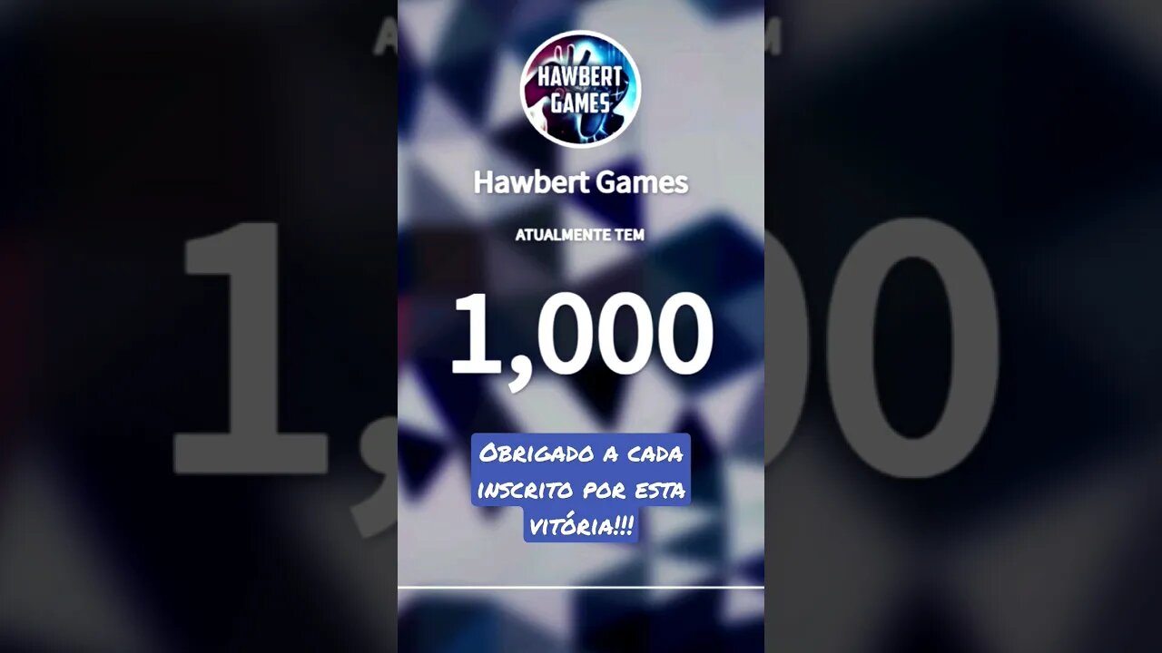 Chegamos a 1000 inscritos no canal!!!