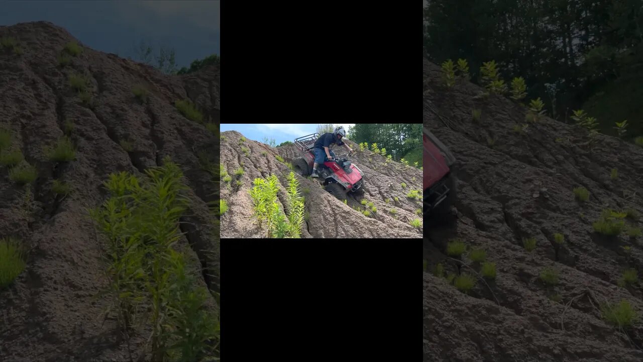 Sketchy downhill almost got me & The Quad!😳 #atv