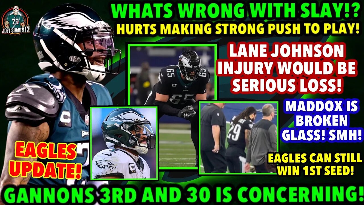 HURTS PUSHING TO PLAY vs SAINTS! WHATS WRONG WITH SLAY! LANE JOHNSON INJURY OMG! MADDOX AGAIN!