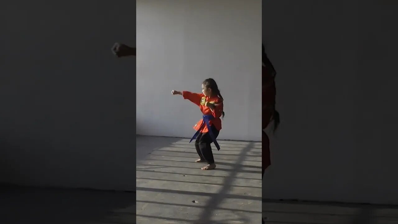 The little girl practices martial arts💪💓💓##shorts