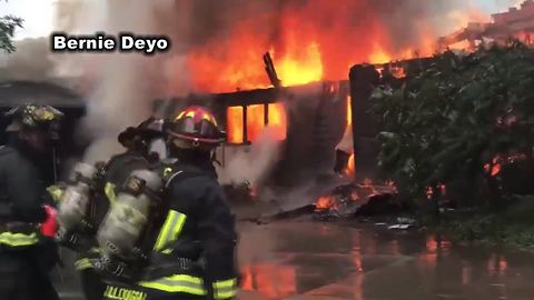 VIDEO: Firefighters battle Eagle house fire