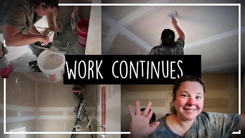 Progress On My Office/Library//Mud and Tape//Metal Building Conversion//Drywall Finishing