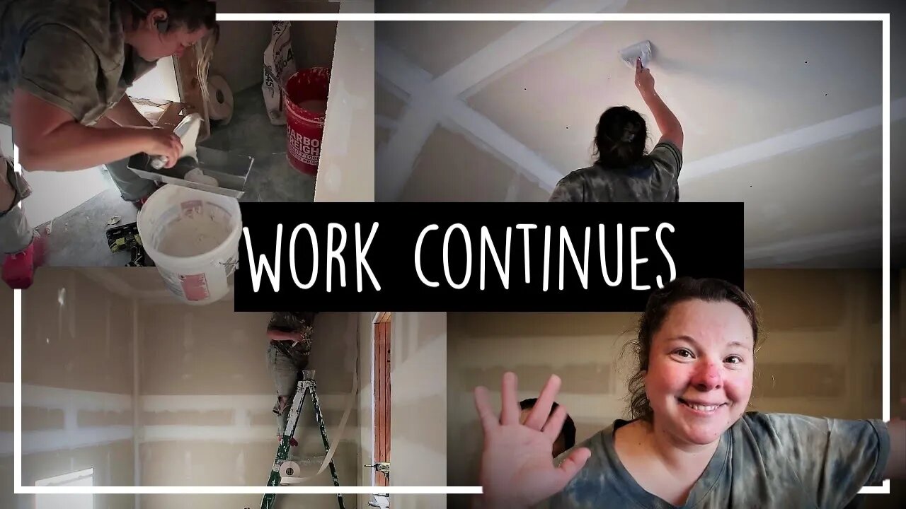 Progress On My Office/Library//Mud and Tape//Metal Building Conversion//Drywall Finishing