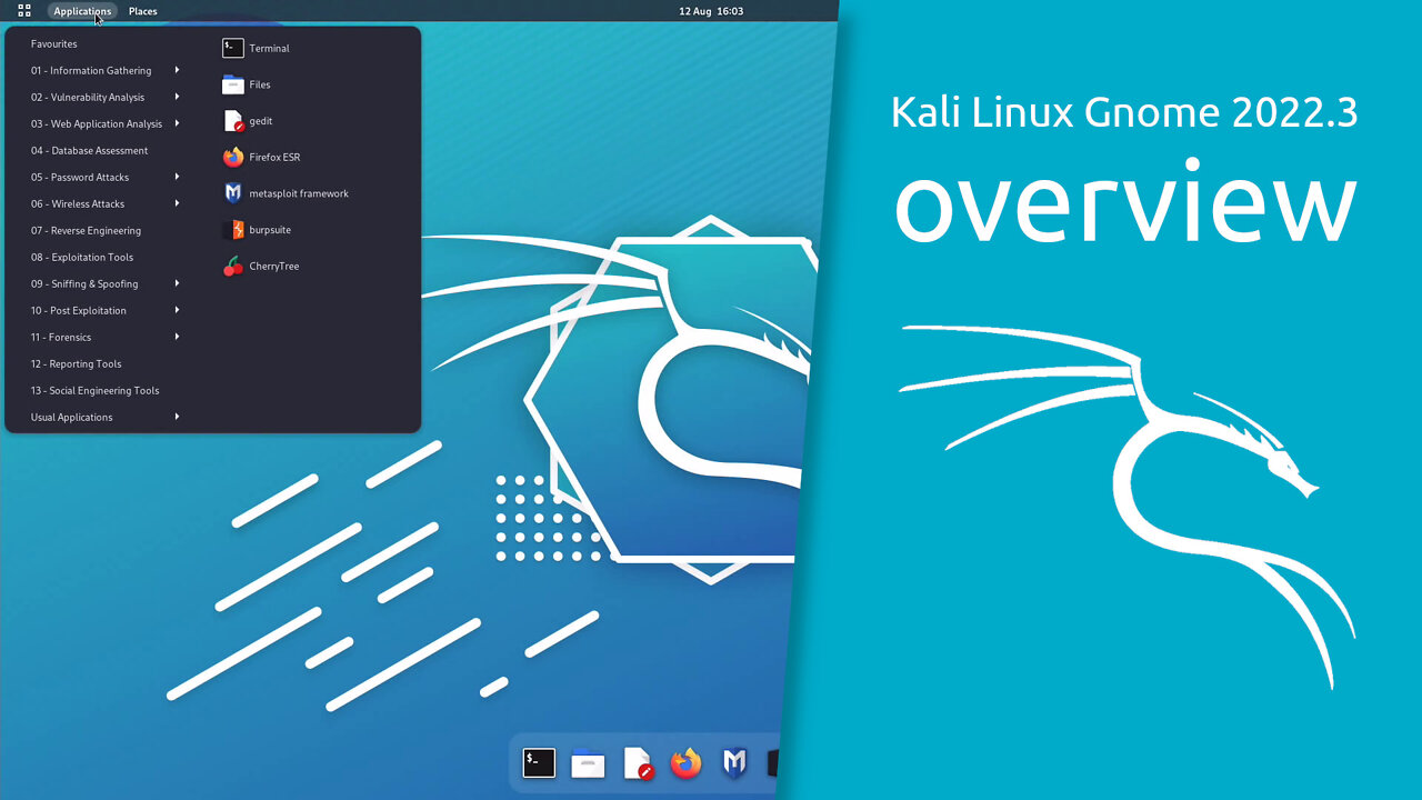 Kali Linux Gnome 2022.3 overview | The most advanced Penetration Testing Distribution.