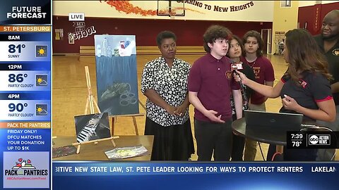 Deiah Riley live with Brooks-DeBartolo Collegiate High School art students