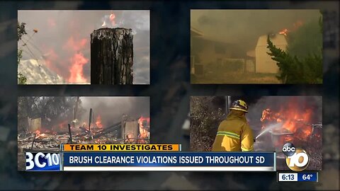 Brush clearance violations issued throughout San Diego