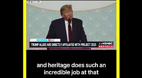 Proof Trump is Lying About the Heritage Foundation & Project 2025. Trump Speech at H.F. Admitting it