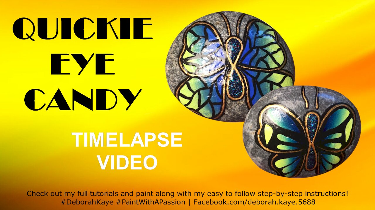 Quickie Eye Candy Video: Infinity Butterfly Acrylic Rock Painting Tutorial