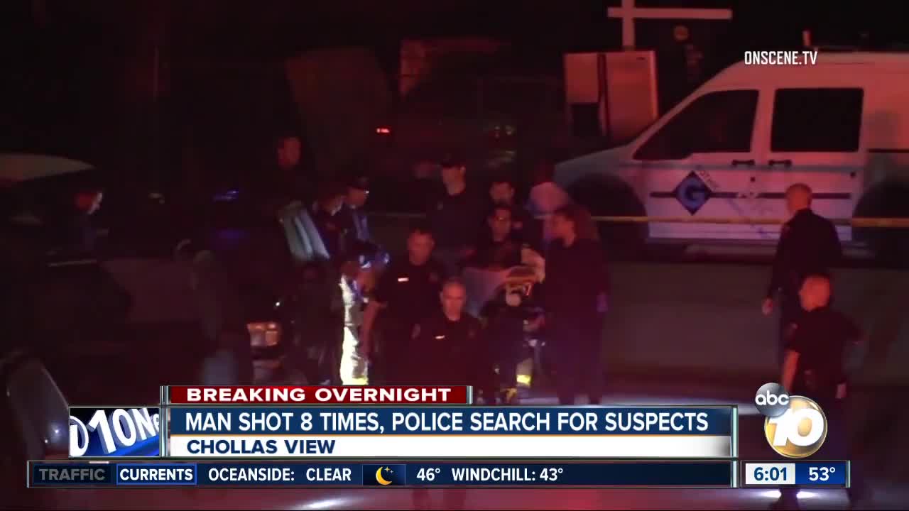 Man survives being shot 8 times, gunmen on the loose