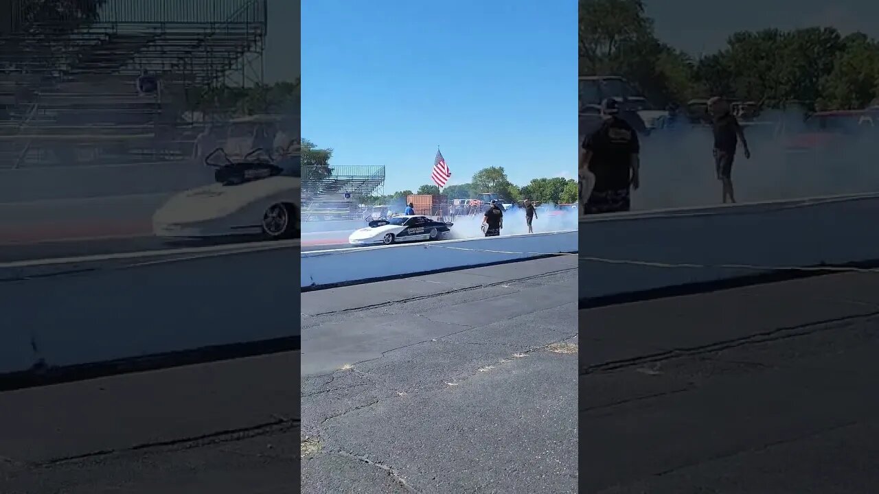 Pair of fast Trans-ams light up the tires and ready to race