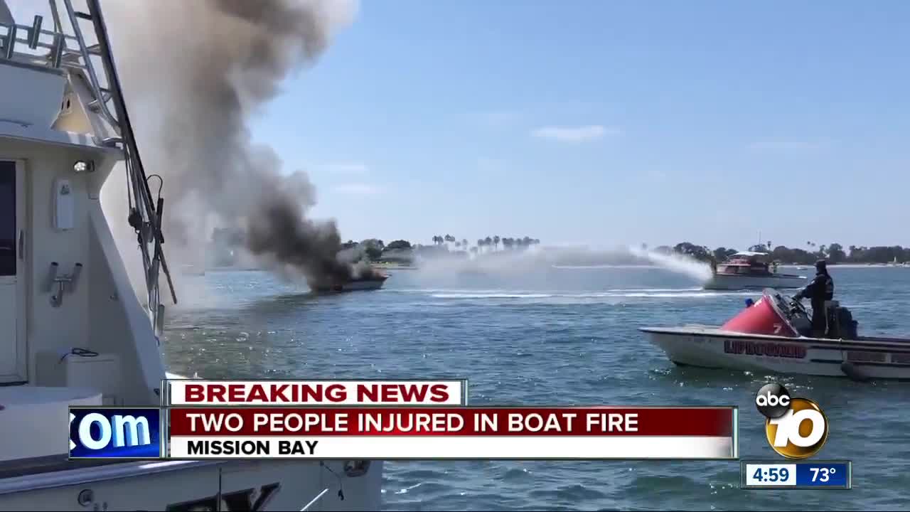 Two people injured in boat fire