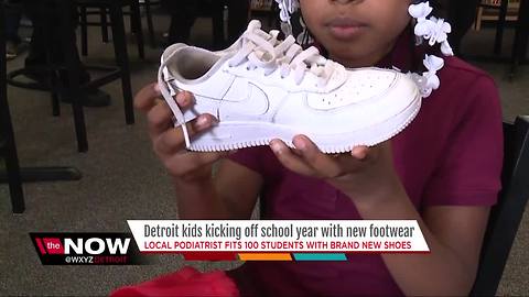 Detroit kids kicking off school with new shoes