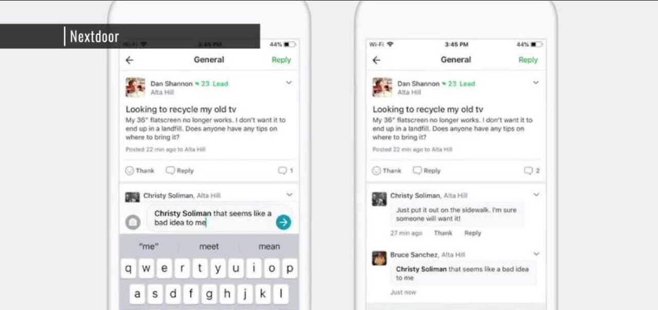 Nextdoor reminding people to be nice