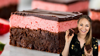 Chocolate Covered Strawberry Brownies