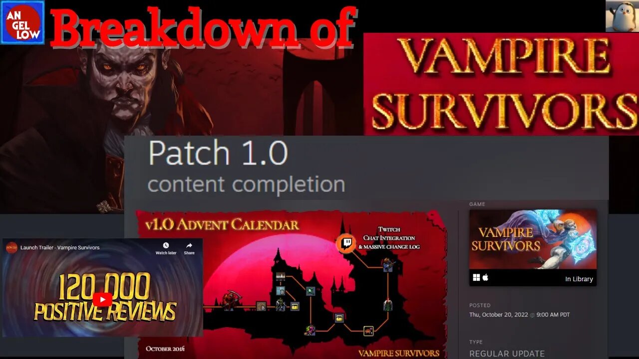 Breakdown of Vampire Survivors Patch 1.0 - Content Completion!