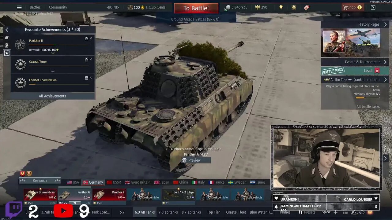 IRL Giveaways! War Thunder - Trying to get a 6x kill with 1 shot