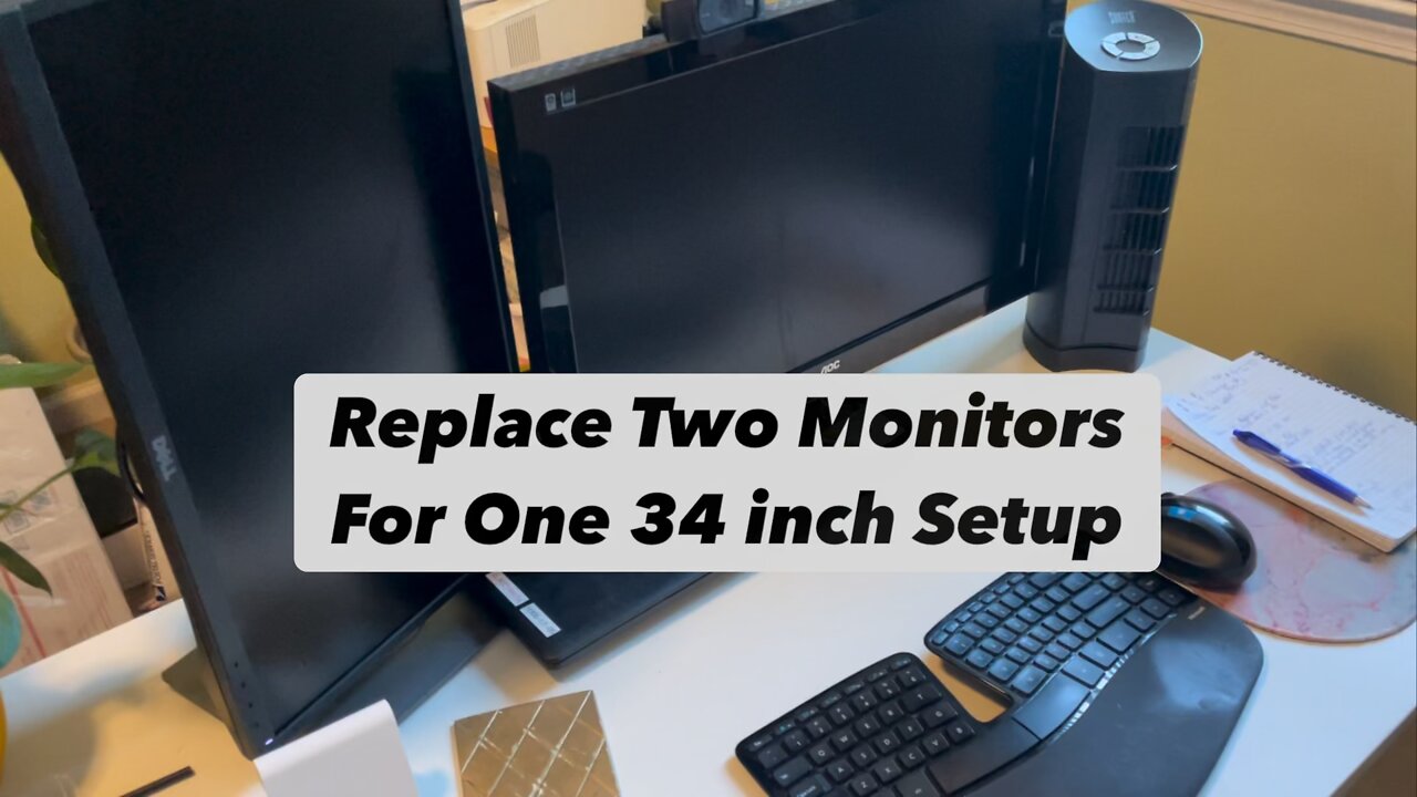 Two Monitors for One 34 inch Monitor Setup