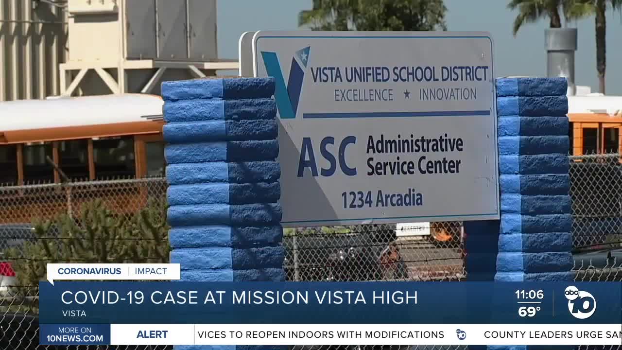 Vista Unified confirms first COVID-19 case