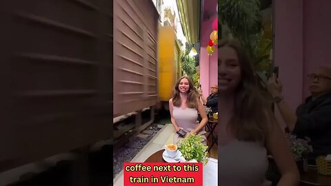 coffee next to this train in Vietnam #viral #vietnam