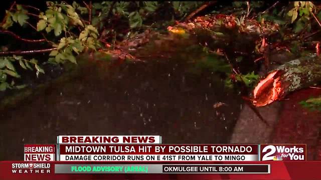 Possible tornado hits midtown Tulsa overnight