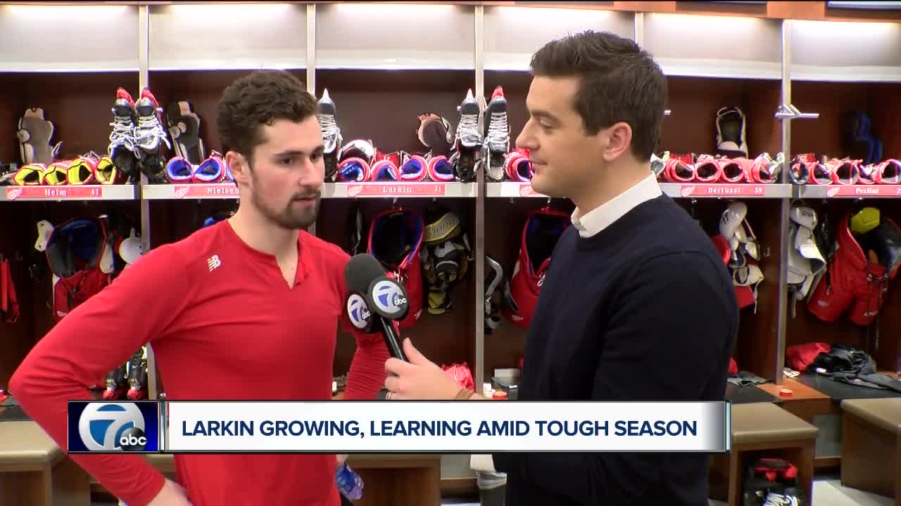 Dylan Larkin talks relationship with Steve Yzerman, growth in his game amid tough Red Wings season