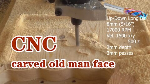 CNC carved old man face