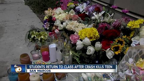 Students return to class after crash kills teen near Mission Hills High School in San Marcos