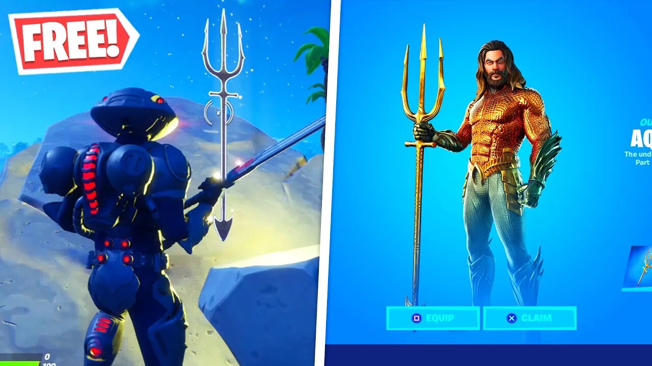 UNLOCKING *FREE* AQUAMAN SKIN in Fortnite! (Claim your Trident at Coral Cove)