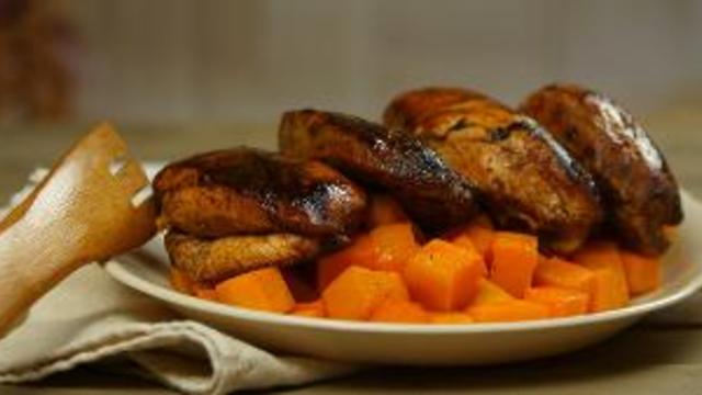 Sriracha-Glazed Chicken with Paprika Butternut Squash