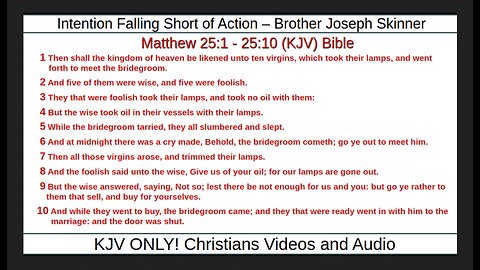 Intention Falling Short of Action – Brother Joseph Skinner