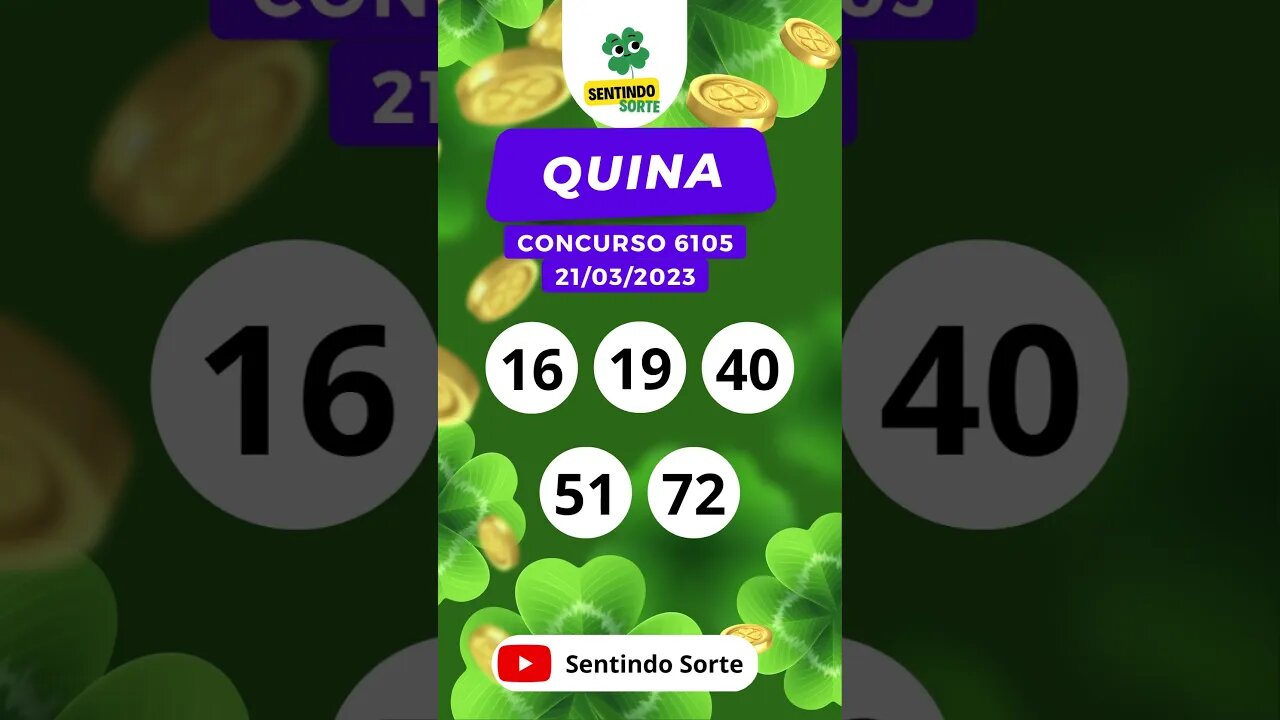 🍀 Resultado QUINA 6105 | Sentindo Sorte #shorts