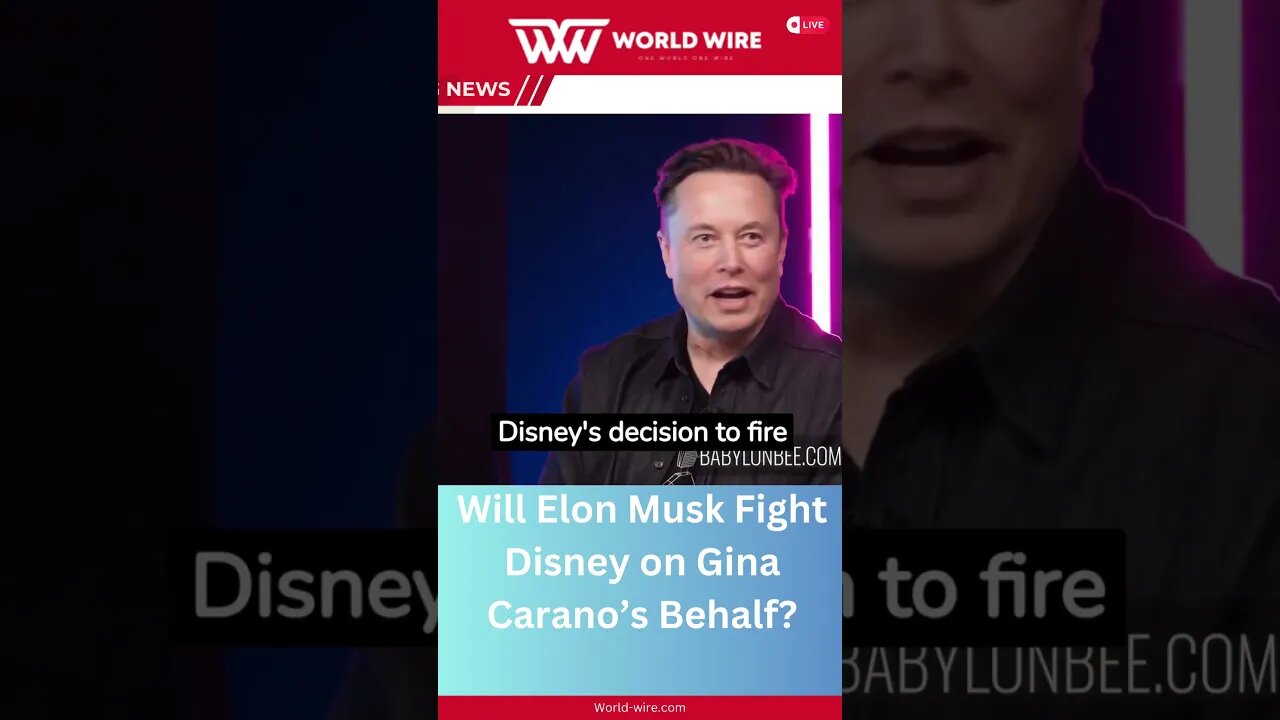 Will Elon Musk Fight Disney on Gina Carano’s Behalf?-World-Wire #shorts