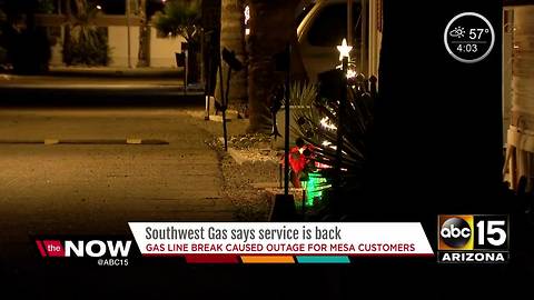 gas lines restored in Mesa