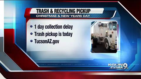 Holiday trash & recycling pickup in Tucson