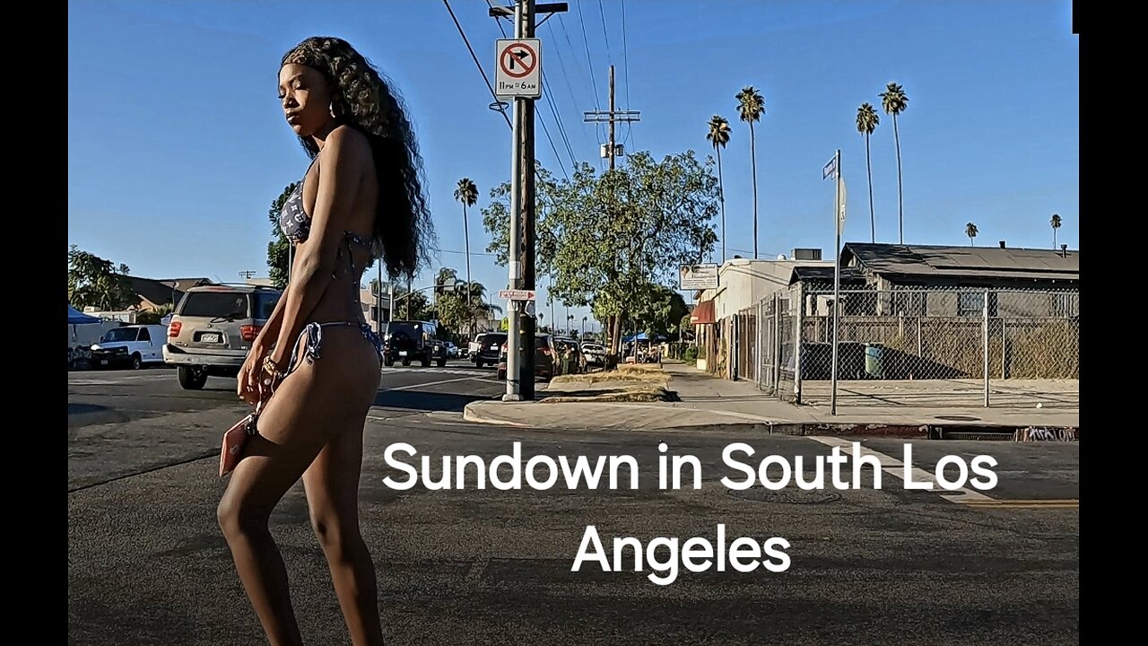 Sundown in South Los Angeles, California