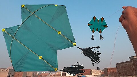 Easy Double Kite Making Tutorial | Kite Flying Test - GolgappaY Kites