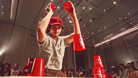 He Practiced Hand Speed For 10 Years, It Takes Him 4.681s to Stack 12 Cups