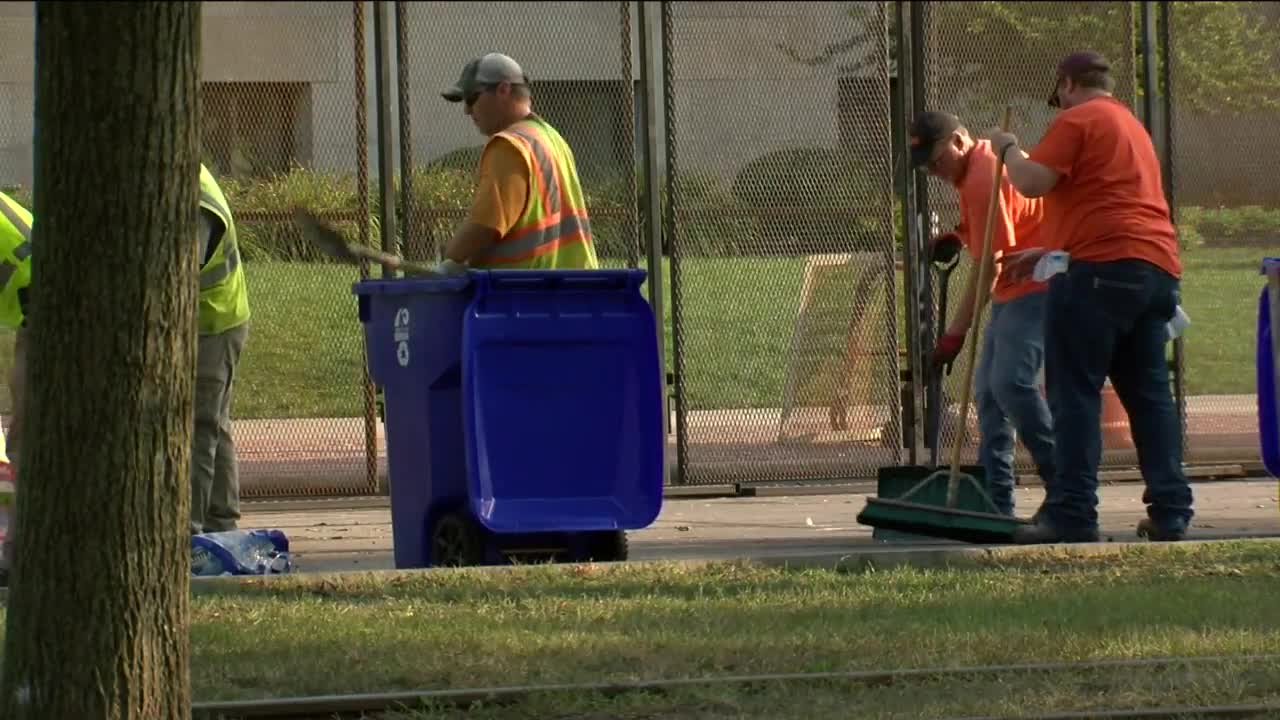 Neighbors help clean up after third night of riots and outrage after police shooting in Kenosha