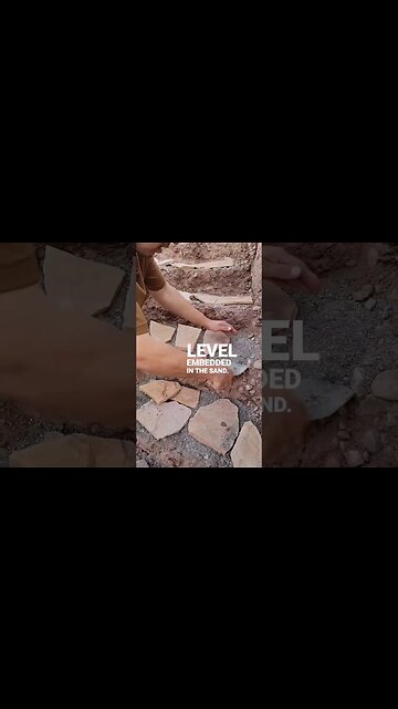 Leveling Pavers for Our Hand Carved Stairs #offgrid #shorts