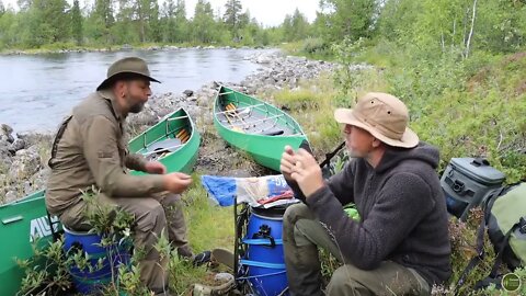 Norwegian Wilderness Canoe Tour. Exhausted, overturned in the rapids. last two days * 19