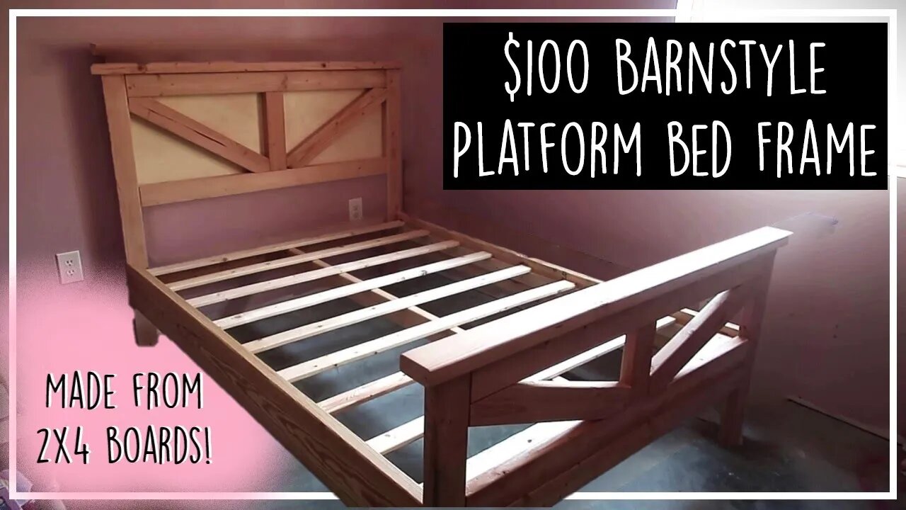 DIY Full 2x4 Platform Bed Frame//Farmhouse//Barn Style