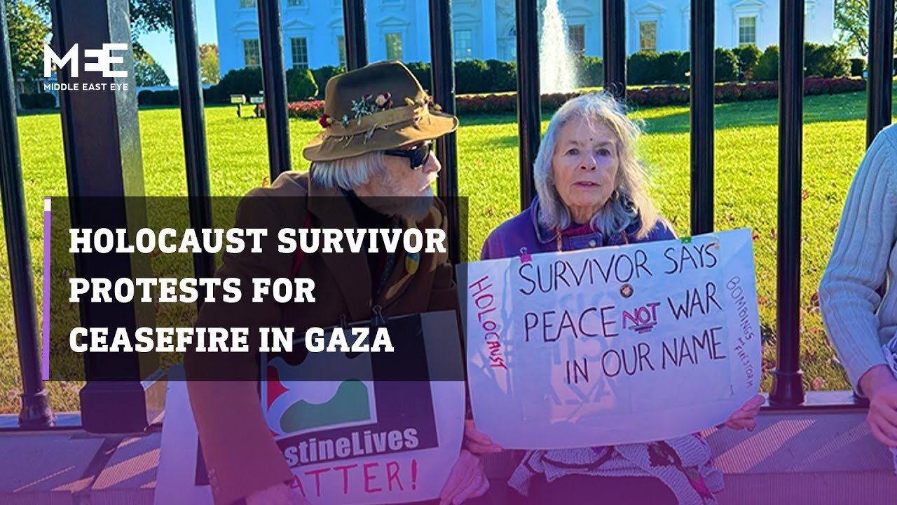 87-year-old Holocaust survivor Marione Ingram explains why she protests for ceasefire in Gaza