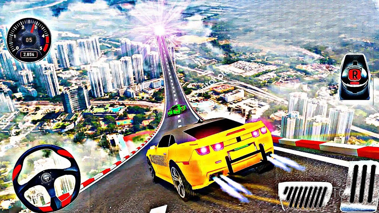 Impossible GT Car Stunts Driving 3D - Mega Ramp Sport Super Car Racing Simulator - Android GamePlay