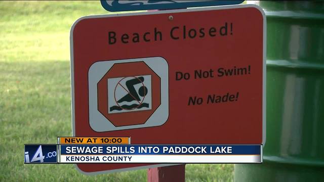 Paddock Lake beaches closed due to sewage in the lake